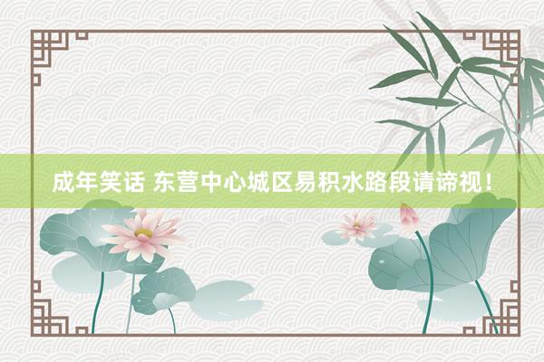 成年笑话 东营中心城区易积水路段请谛视！
