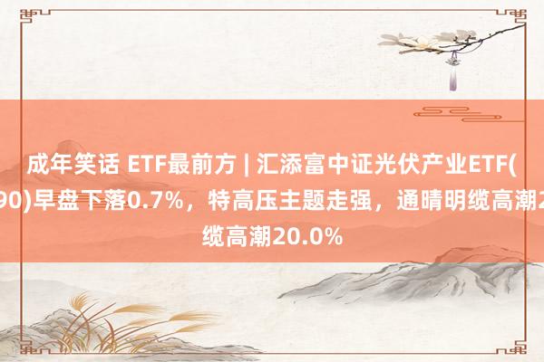 成年笑话 ETF最前方 | 汇添富中证光伏产业ETF(516290)早盘下落0.7%，特高压主题走强，通晴明缆高潮20.0%