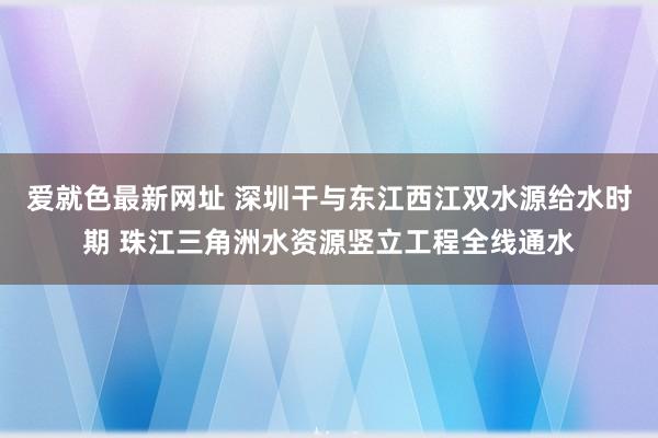 爱就色最新网址 深圳干与东江西江双水源给水时期 珠江三角洲水资源竖立工程全线通水