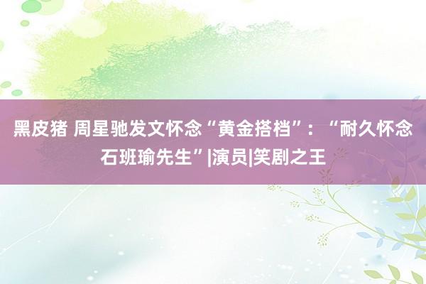 黑皮猪 周星驰发文怀念“黄金搭档”：“耐久怀念石班瑜先生”|演员|笑剧之王