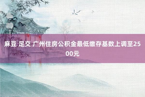 麻豆 足交 广州住房公积金最低缴存基数上调至2500元