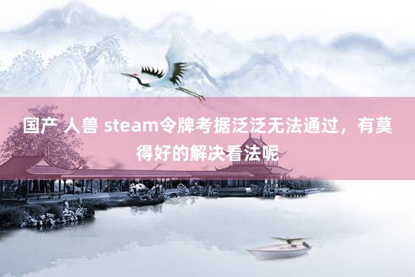 国产 人兽 steam令牌考据泛泛无法通过，有莫得好的解决看法呢