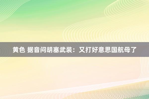 黄色 据音问胡塞武装：又打好意思国航母了