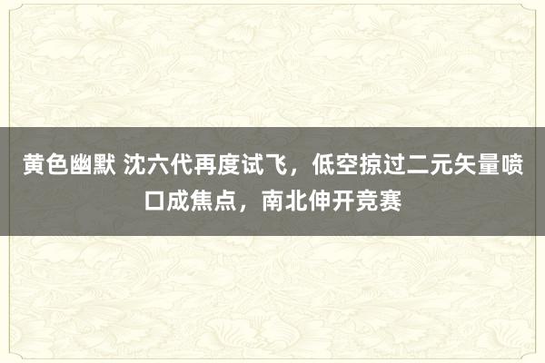黄色幽默 沈六代再度试飞，低空掠过二元矢量喷口成焦点，南北伸开竞赛