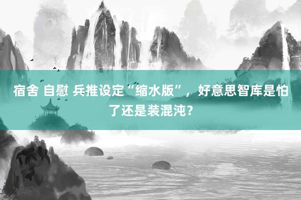 宿舍 自慰 兵推设定“缩水版”，好意思智库是怕了还是装混沌？